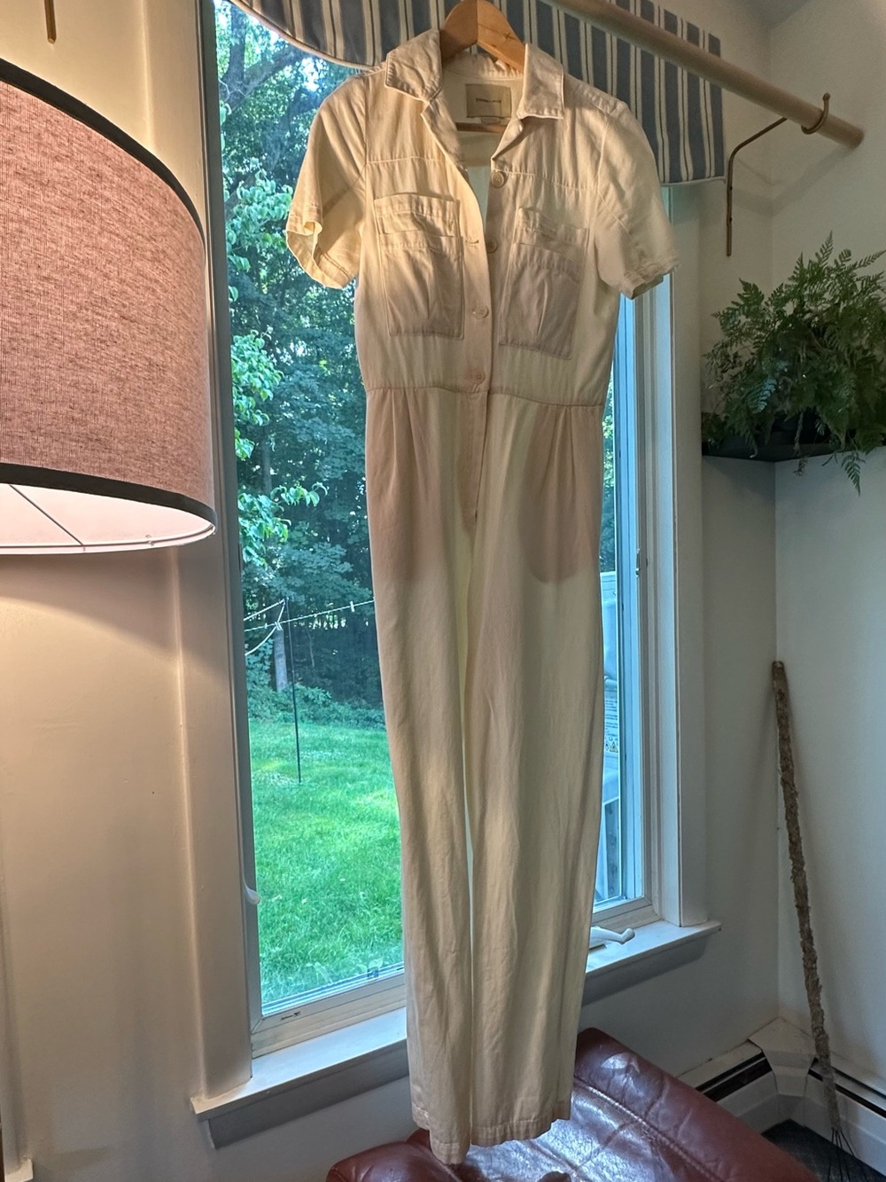 Paloma Wool Cream Short-Sleeve Jumpsuit